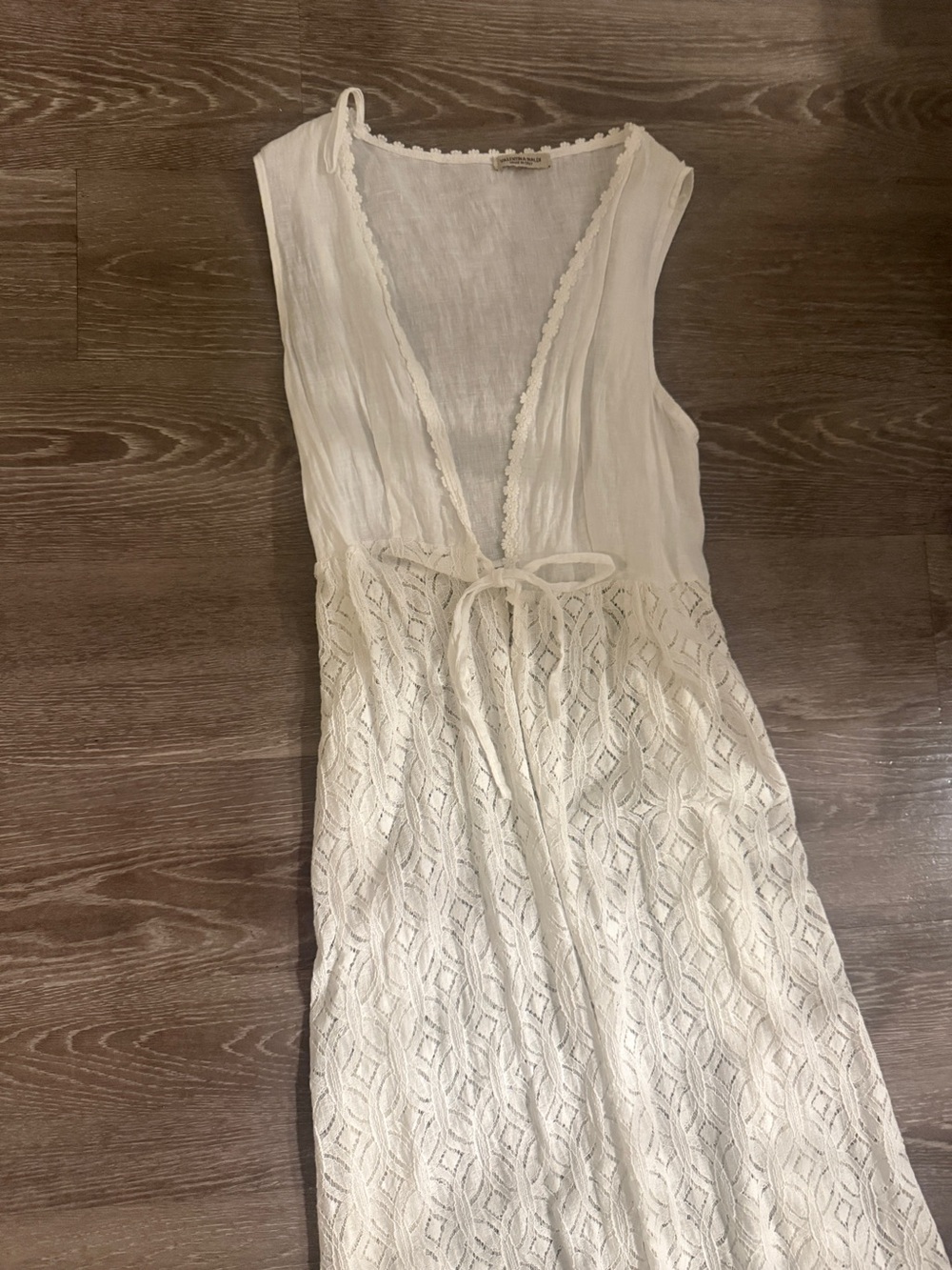 Women’s white Crochet Swim Cover-Up Dress size small made in italy